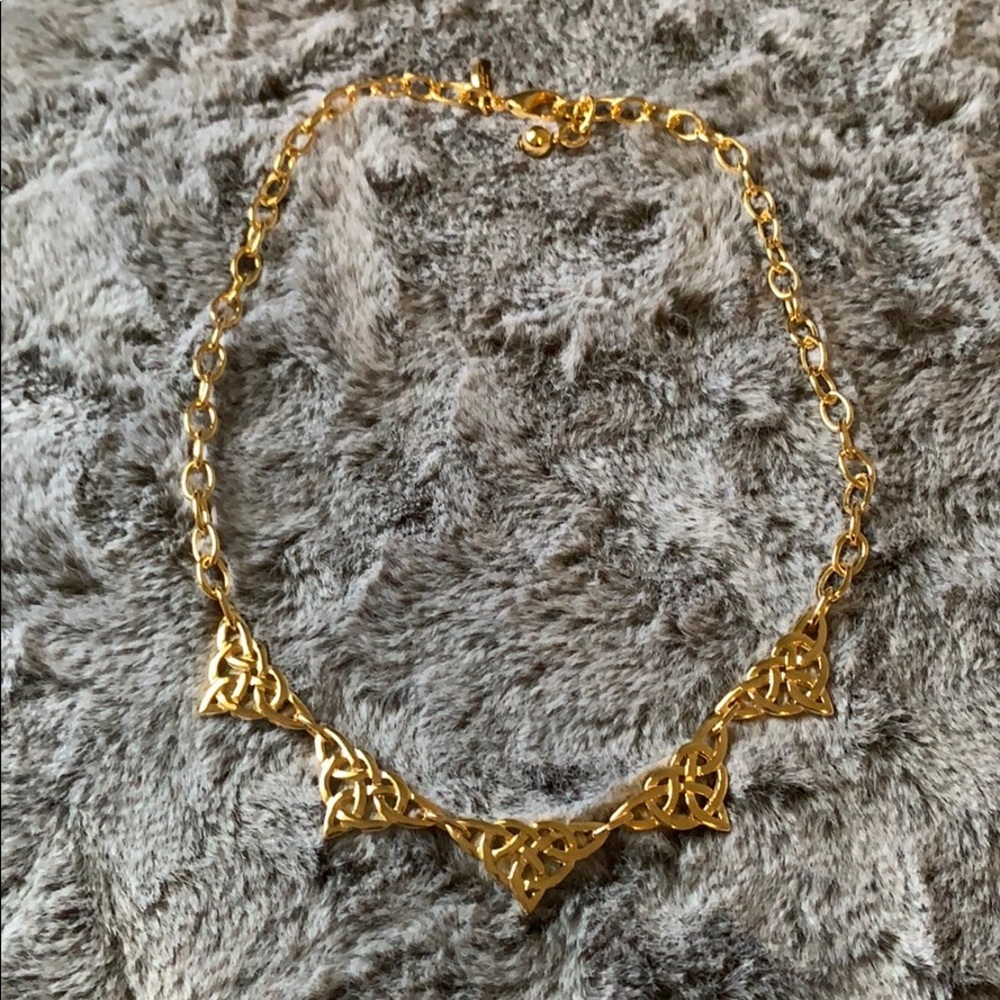 Golden Celtic love knot necklace
